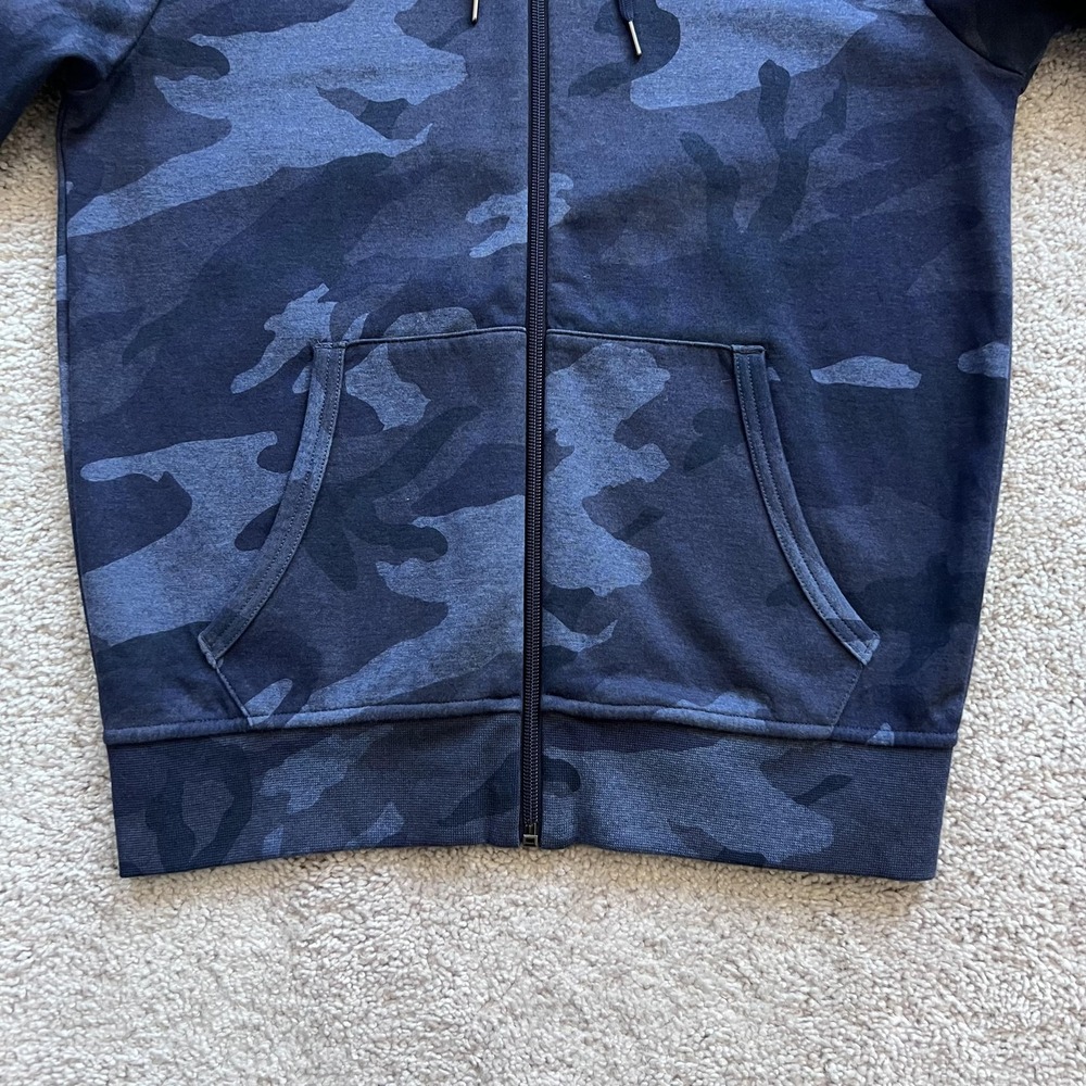 Polo Ralph Lauren Double Knit Camo Hoodie Mens Small Blue Full Zip Performance - Picture 3 of 14